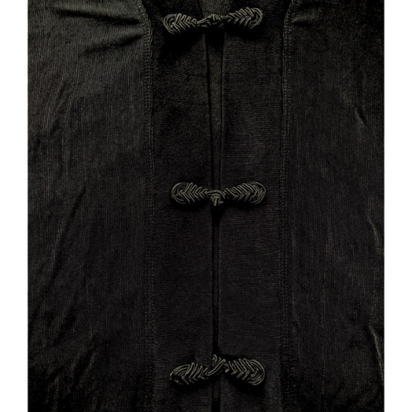 Chico’s Travelers Collection Black Chinese Style Long Cardigan Size Large - Picture 3 of 7